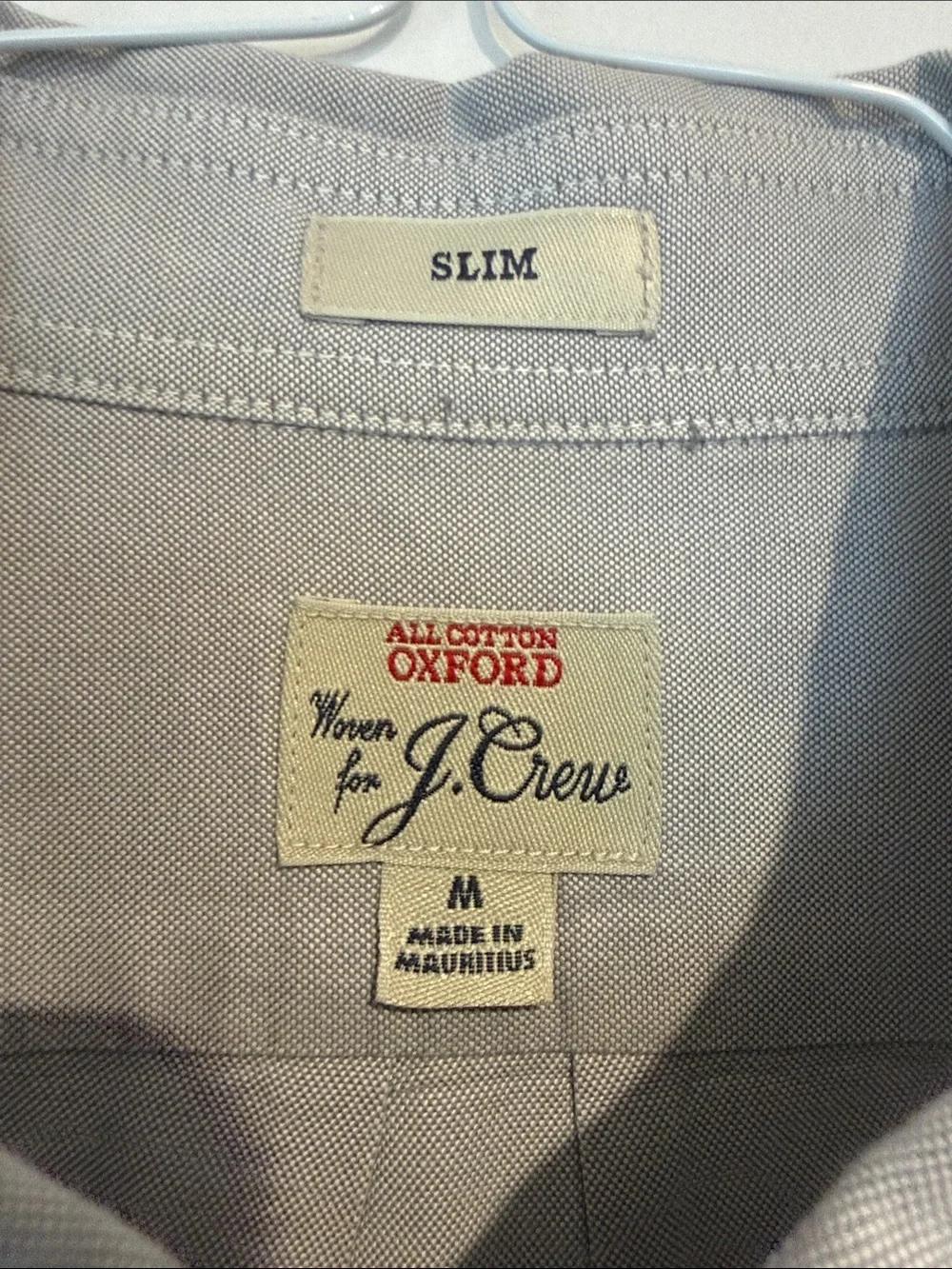 J. Crew Men's Light Gray Button-Down Oxford Shirt - Single Pocket